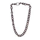 Halskette Holz Ebony chain  ca.27x20 mm / black shiny / small wavy / 80cm