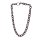 Necklace Wood Ebony chain  ca.27x20 mm / black shiny / small wavy / 80cm