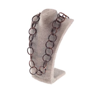 Necklace Wood Ebony chain ca.45mm  / natural  / Ring / 98cm