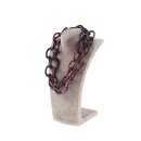 Necklace Wood Ebony chain  ca.53mm  / natural / Wavy  / 140cm