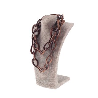 Necklace Wood Ebony chain ca.55mm, Tiger / Teardrop / 124cm