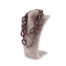 Halskette Holz Ebony chain ca.55mm, Tiger / Teardrop / 124cm