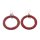Watersnake Leather Earrings,925 Sterling Silver,Dark Red,Ring Shape 45x6mm