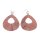 Watersnake Leather Earrings,925 Sterling Silver,Light Pink,Calar Teardrop 62x50mm