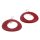 Watersnake Leather Earrings,925 Sterling Silver,Red,Irregular Ring 56x68mm