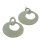 Watersnake Leather Earrings,925 Sterling Silver,Smoke Green,Double flat ring 60mm