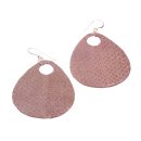 Watersnake Leather Earrings,925 Sterling Silver, Mauve...