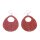Watersnake Leather Earrings,925 Sterling Silver,Dark Red,Teardrop 50x2mm