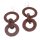Watersnake Leather Earrings,925 Sterling Silver,Dark Brown,Ring w/ Oval 36-38mm