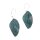 Watersnake Leather Earrings,925 Sterling Silver,Bottle Green,Twisted 60x2mm