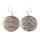 Watersnake Leather Earrings,925 Sterling Silver,Natural,Flat Round 30mm