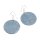 Wasserschlange Leder Ohrringe,925 Sterling Silver,Heritage Blue,Flat Round 30mm