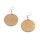 Watersnake Leather Earrings,925 Sterling Silver,Gold,Flat Round 30mm