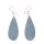 Watersnake Leather Earrings,925 Sterling Silver,Heritage Blue,Teardrop 40x15x2mm
