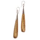 Python Leather Earrings,925 Sterling Silver,Gold,Long...