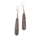 Python Leather Earrings,925 Sterling Silver,Grey ,Long...