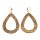 Python Leather Earrings,925 Sterling Silver Gold Plated,Gold,Teardrop 70mm
