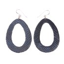 Python Leather Earrings,925 Sterling Silver,Metallic...