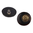 Black Horn Earrings with metall gold plated,Flat Round 47mm