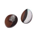 Earrings made of Ebony Wood with Hammer Shell 32mm