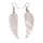 Earrings made of Cabibi Shell Handcarving Leaf Design,White 58x18mm