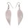 Earrings made of Cabibi Shell Handcarving Leaf Design,White 55x18mm