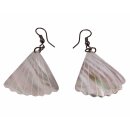 Earrings made of Cabibi Shell Handcarving Fan...
