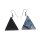Earrings made of Shell Pyramid Design,Blue 36mm