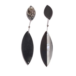 Earrings made of Cabibi and Blackpen Shell Oval Design,90mm