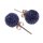 Stingray Leather Cobalt Blue Round Polished Earrings,925 Sterling Silver 10mm