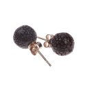 Stingray Leather Black Round Polished Earrings,925...