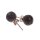 Stingray Leather Black Round Polished Earrings,925 Sterling Silver 10mm