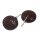 Stingray Leather Flat Round Choco Brown Polished Earrings,925 Sterling Silver 25mm