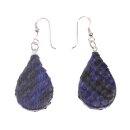 Earrings made of Python Leather Flat Teardrops,Navy Blue...