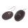 Stingray Leather Cabochon Cut Choco Brown Polished Earrings,925 Sterling Silver 26mm