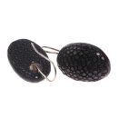 Stingray Leather Cabochon Cut Black Polished Earrings,925...