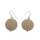 Stingray Leather Ufo Flat Round Ivory Unpolished Earrings,925 Sterling Silver 25mm