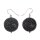 Stingray Leather Ufo Flat Round Black Polished Earrings,925 Sterling Silver 25mm