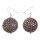 Stingray Leather Ufo Flat Round Taupe Gray Polished Earrings,925 Sterling Silver 25mm