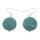 Stingray Leather Ufo Flat Round Emerald Polished Earrings,925 Sterling Silver 25mm