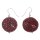 Stingray Leather Ufo Flat Round Ruby Wine Polished Earrings,925 Sterling Silver 25mm