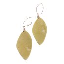 Stingray Leather Twisted Leaf Lemon Polished Earrings,925...