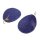 Stingray Leather Teardrop Cobalt Blue Polished Earrings,925 Sterling Silver 43mm