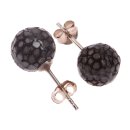 Stingray Leather Choco Brown Round Polished Earrings,925...