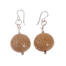 Earrings made of Stingray Leather Ufo Flat Round...