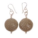 Earrings made of Stingray Leather Ufo Flat Round...