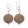 Earrings made of Stingray Leather Ufo Flat Round 17mm,Beige Polished,925 Sterling Silver