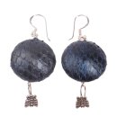 Earrings made of Python Leather Ufo Flat Round...