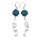 Earrings made of Python Leather 17mm,Blue Turquoise Matt,925 Sterling Silver
