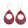 Stingray Leather Teardrop Calar,Strawberry Polished Earrings,925 Sterling Silver 53x38mm